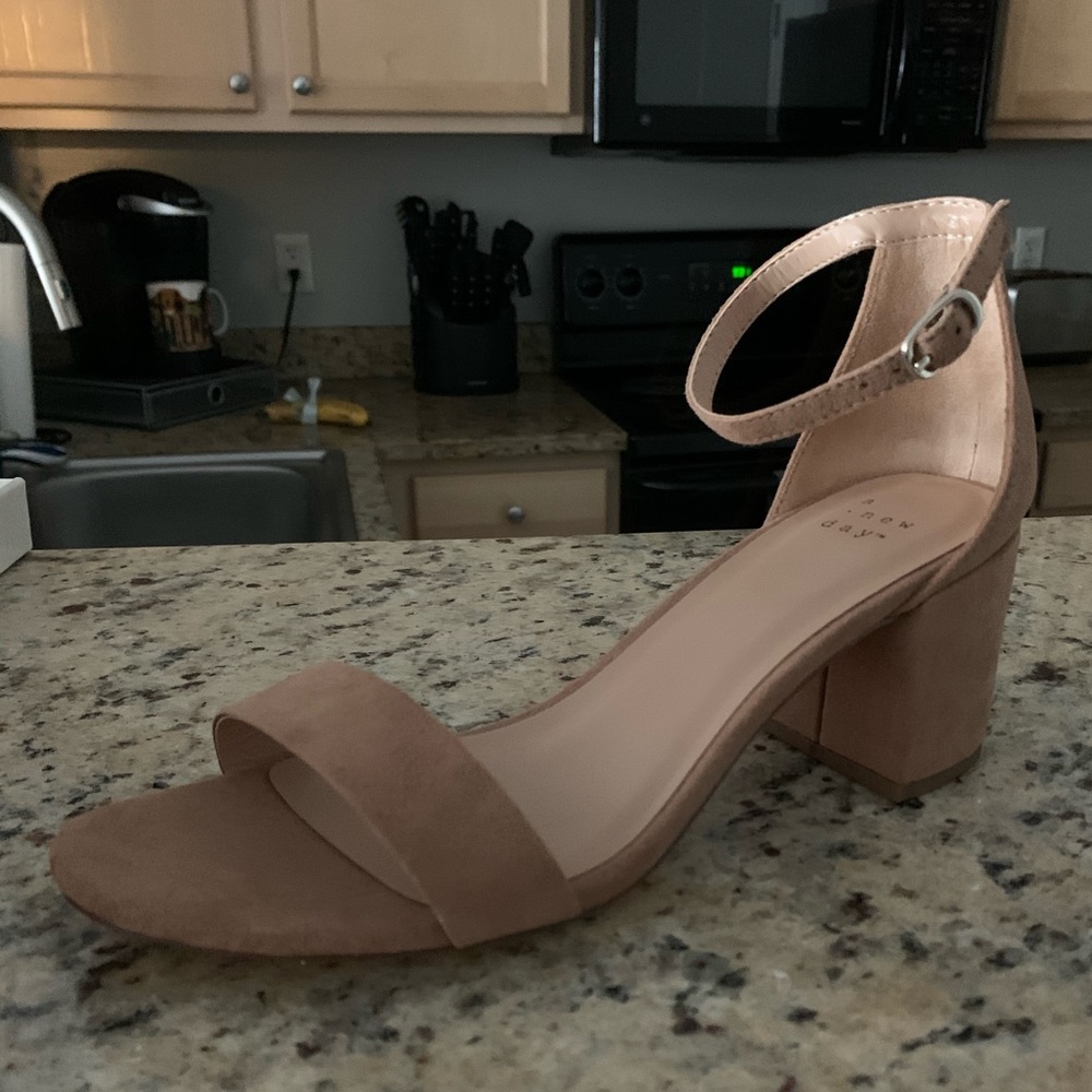 Brand new Taupe Suede Block Heels